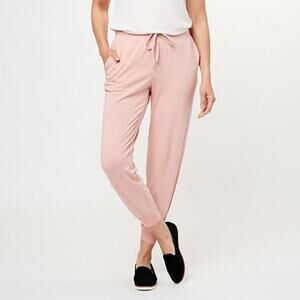 NEW LOOK Women's Lux Blush Buttery Soft Dress Drawstring Jogger Pants Sz L